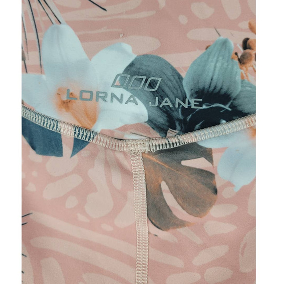 Lorna Jane Pink Leaf Floral Athletic Athleisure Women's  Leggings XS - Picture 4 of 4